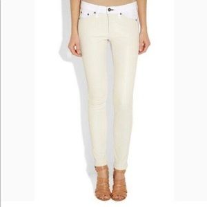 Rag & Bone Jeans White with Cream Leather